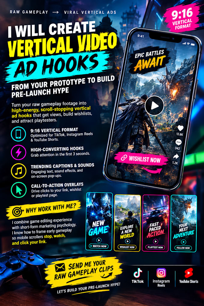 create vertical video ad hooks from your prototype to build prelaunch hype
