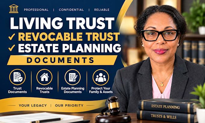 draft living trust, revocable trust and estate planning documents