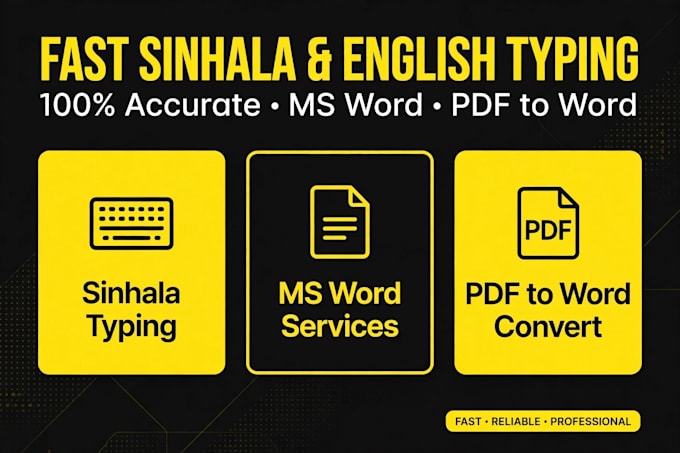 do accurate sinhala and english typing and data entry