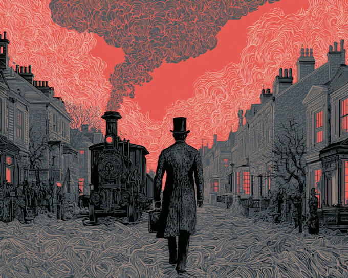 create a true woodcut or linocut illustration