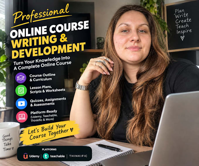 create an online course with scripts modules and worksheets for udemy teachable