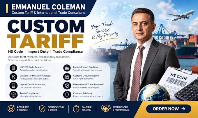 your custom tariff consultant for hs code, import duty and trade compliance