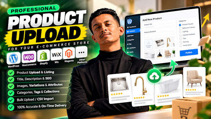 upload products to woocommerce shopify and wordpress
