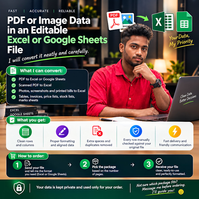 convert PDF or image to excel or google sheets accurately