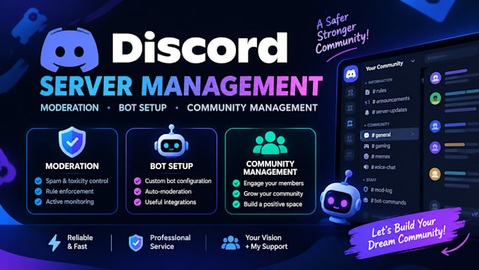 provide professional discord server moderation and management
