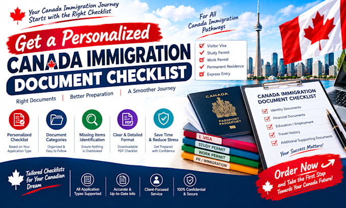 create a personalized canada immigration document checklist