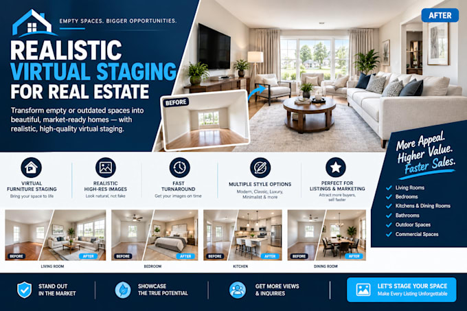 do realistic virtual staging for real estate