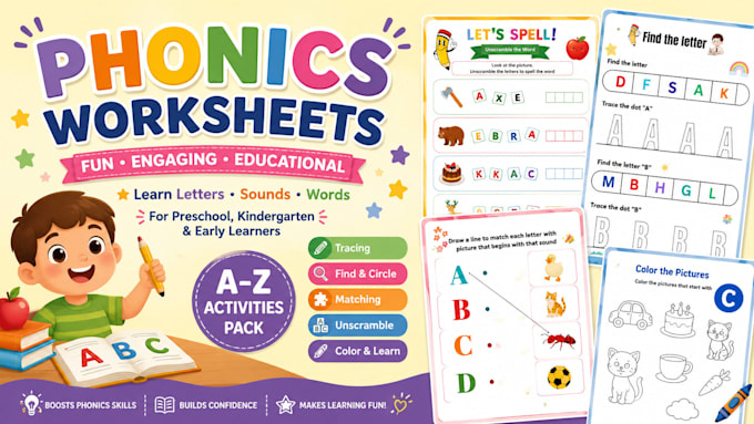 design printable worksheets for preschool and kindergarten