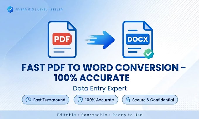 fast data entry, pdf to word conversion and accurate transcription