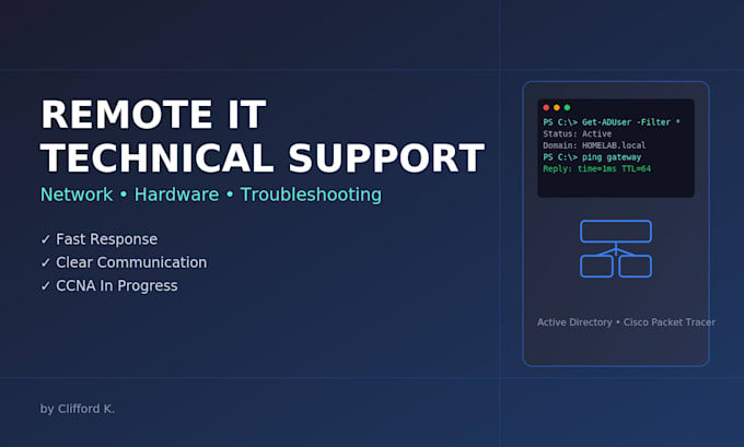 provide remote IT technical support and network troubleshooting