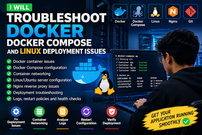 troubleshoot docker docker compose and linux deployment issues