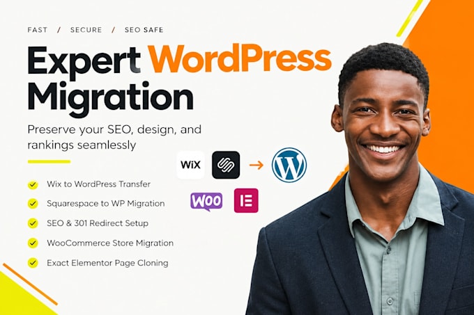 migrate wix or squarespace to wordpress with 301 redirects SEO