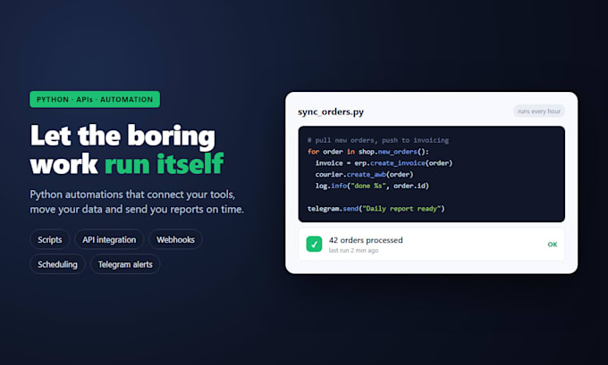 automate your business with n8n, python, apis and webhooks