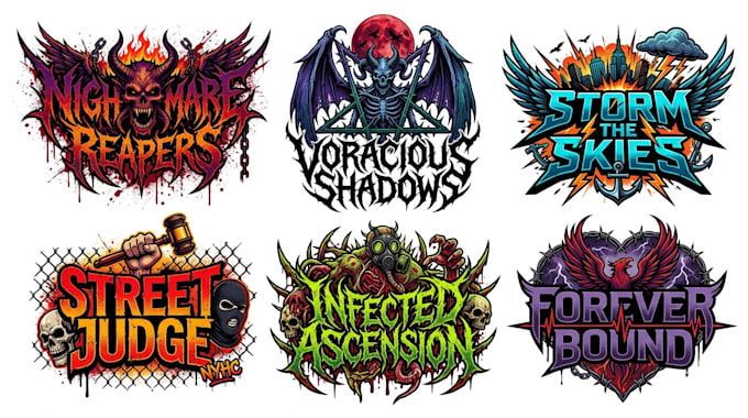 design blackened deathcore, metalcore and hardcore logo