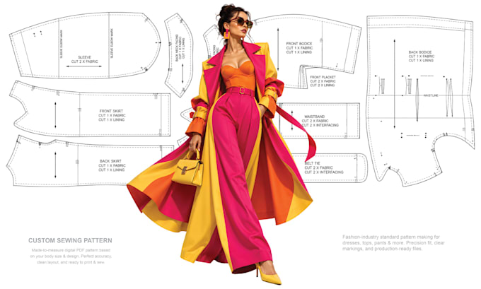 create custom digital sewing pattern PDF in 24 hours