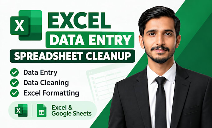 do excel data entry, spreadsheet cleanup and formatting