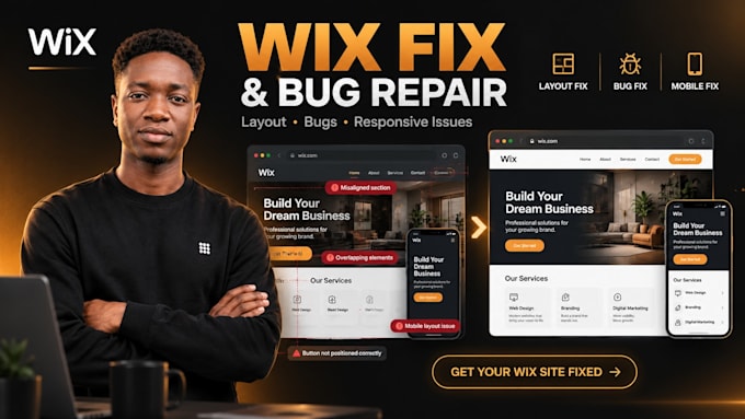 fix wix website bugs, fix wix layout, fix wix cms issues, seo wix fix