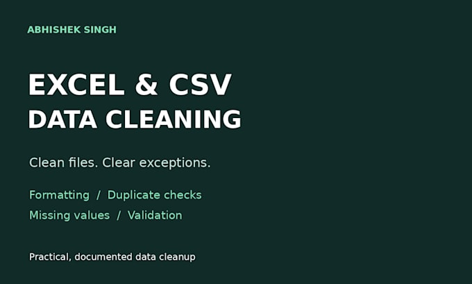 clean validate and organise your excel or csv data