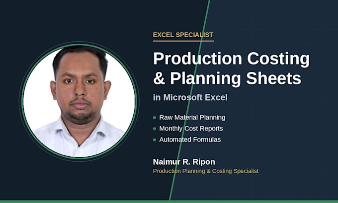create a production costing and planning sheet in excel