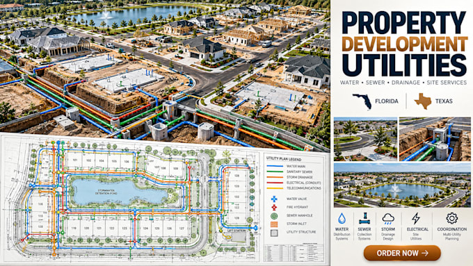 create property development utility plans in florida, texas