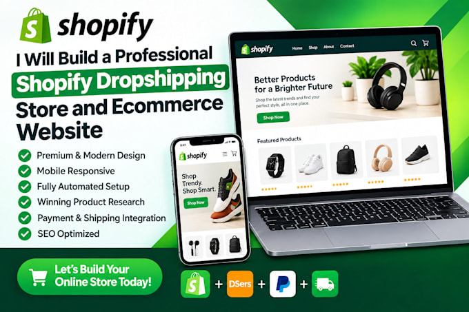 Build a professional shopify dropshipping store and ecommerce website ...
