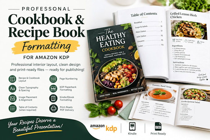 format your cookbook and recipe book for KDP
