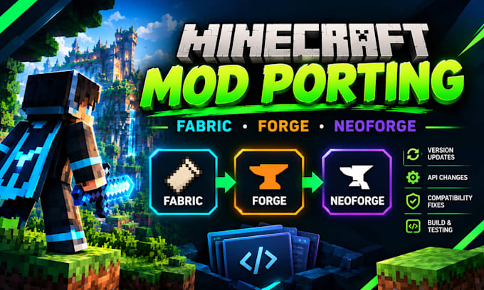 port and convert your minecraft mod  to fabric forge or neoforge