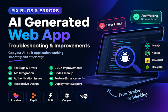 fix bugs and errors in your ai generated app
