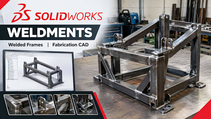 do solidworks weldment design, welded frames, steel structures , fabrication cad