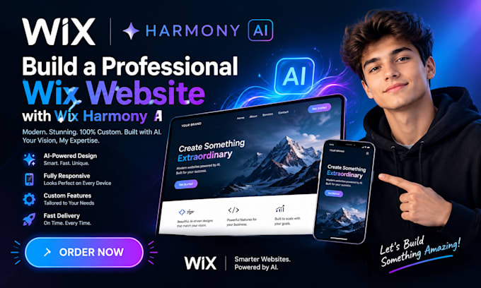 build a professional wix website with wix harmony ai