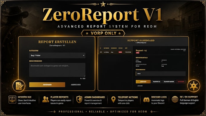 develop full redm server, red vorp, premium script, mlo and maps, redm