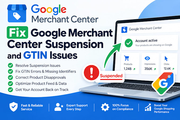 fix google merchant center suspension and reinstate gmc
