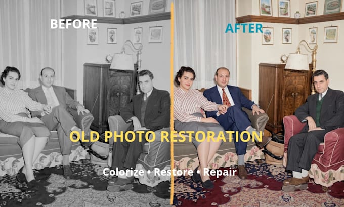 repair damaged old photos and upscale image quality