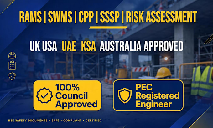 write rams, swms, risk assessment, and sssp for UK approval