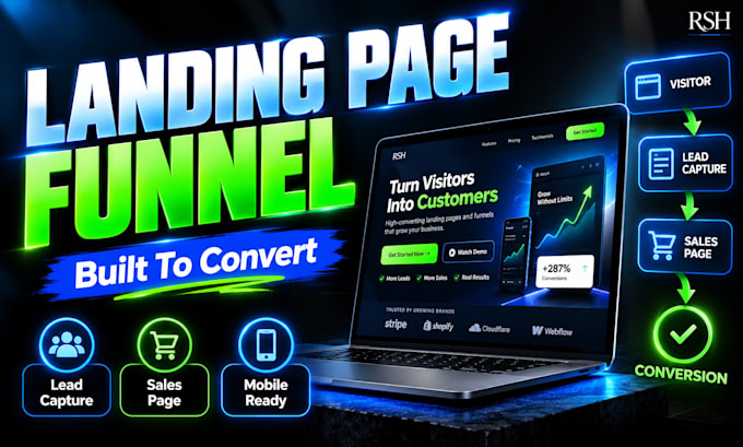 build a conversion focused landing page and sales funnel