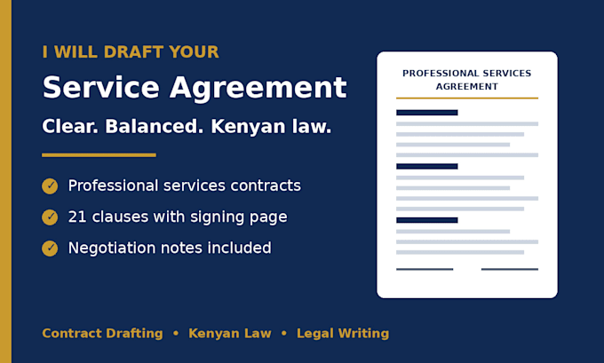 researchand draft a professional services agreement