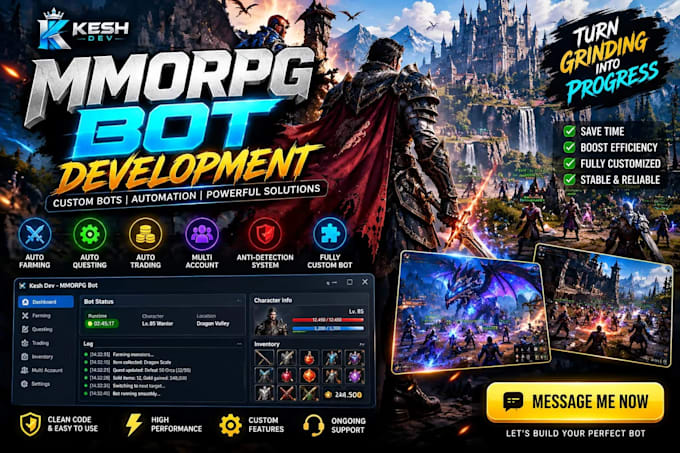develop advanced game automation and anti cheat systems for mmos