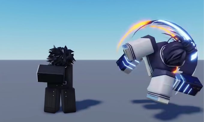 build roblox animation, map, combat effect move, with vfx and fighting abilities