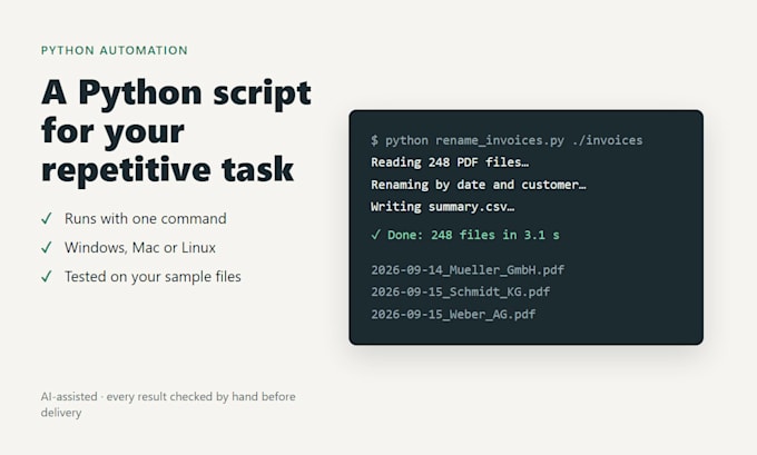 write a python script to automate your repetitive task