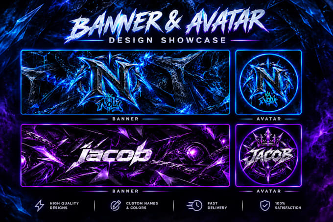 design a professional gaming banner and logo