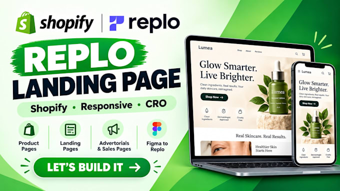 build shopify landing page with replo