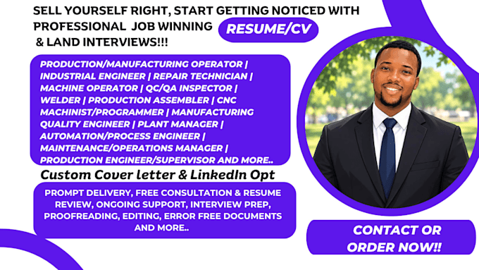 do a production manager, operations automation engineer and manufacturing resume