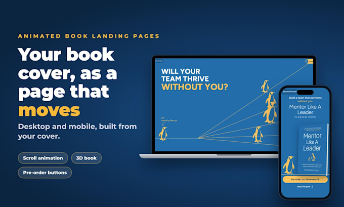 create converting landing page, book or product landing page