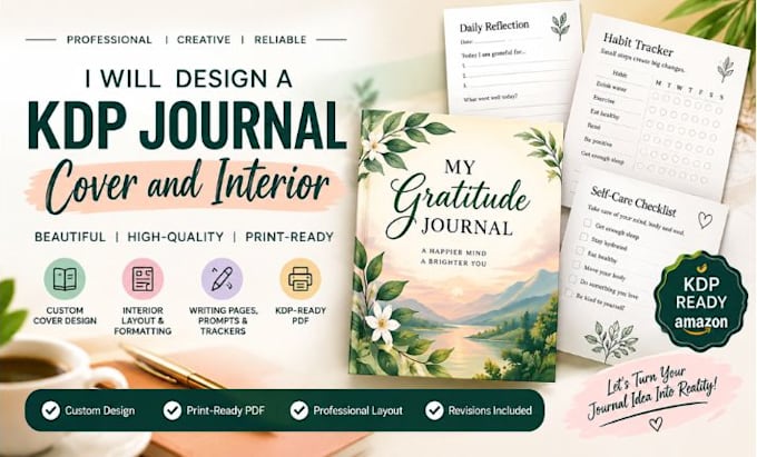 design a KDP journal cover and interior