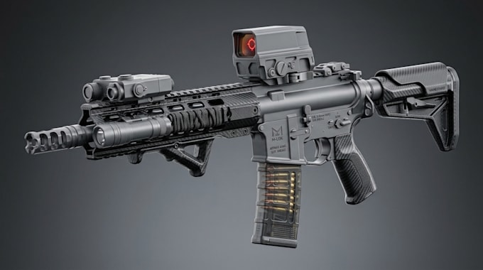 create realistic 3d gun models, weapon designs, cosplay weapon and game props