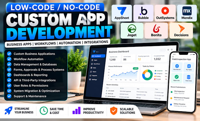 build appsheet bubble outsystems mendix joget bonita and decisions apps