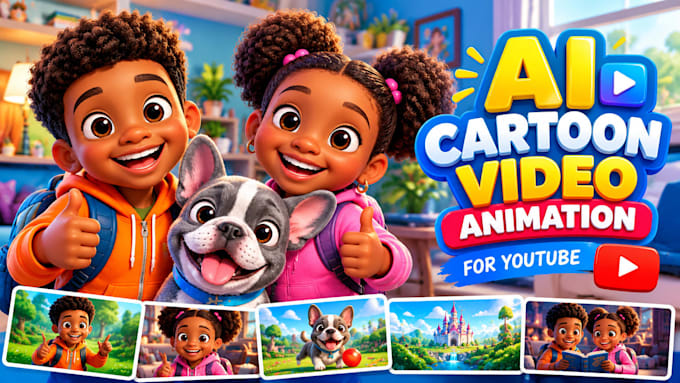 create 3d ai cartoon video animation for youtube