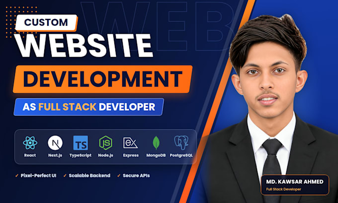 build or fix custom full stack web application