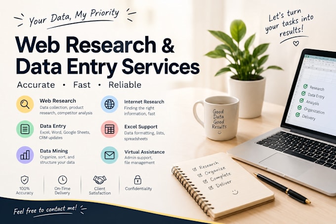 do data research, data entyr and data collection