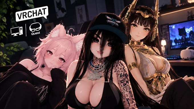 do custom vrchat avatar, vrc avatar, furry nsfw avatar, vrc character model